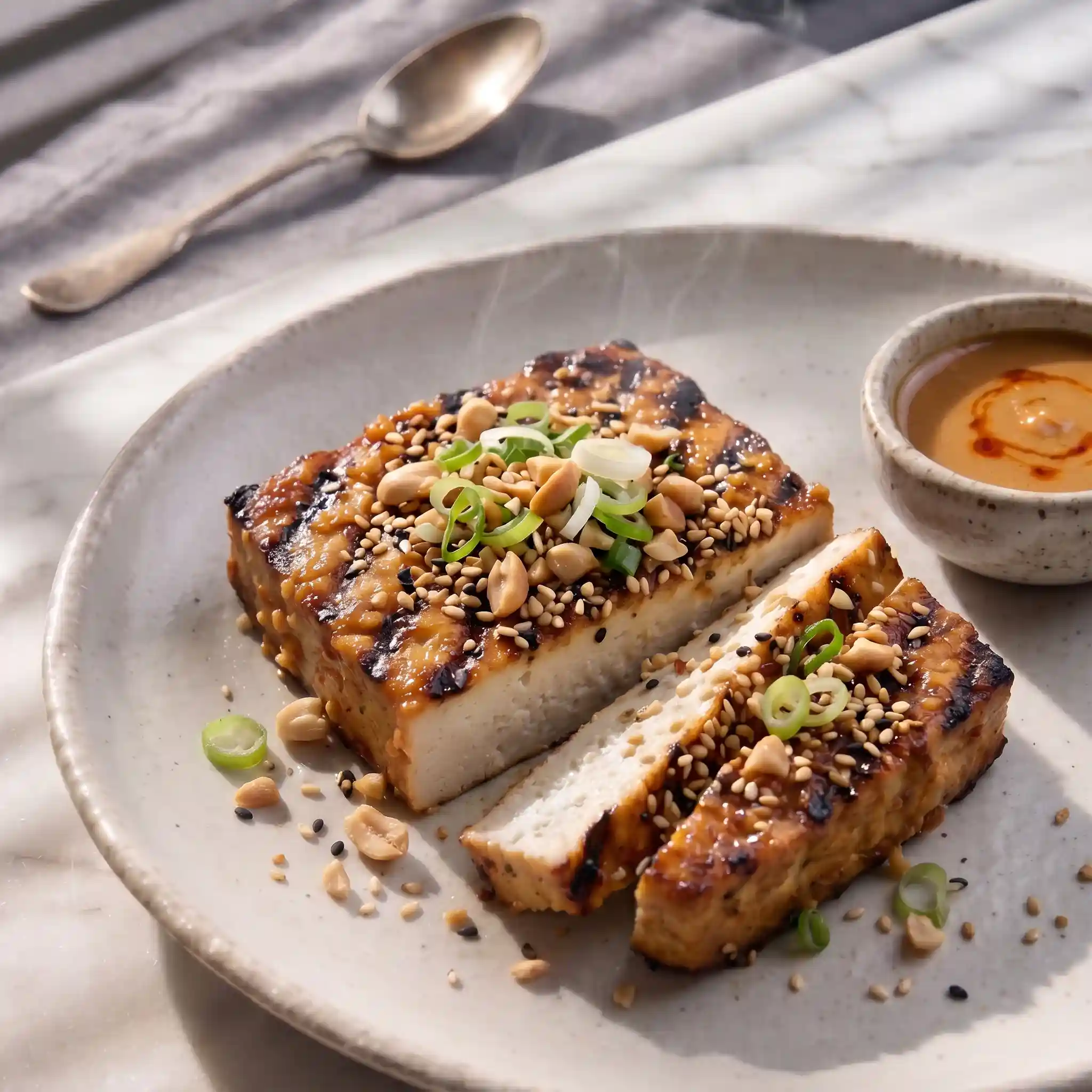 Tofu-Steak Soja-Ingwer-Erdnuss