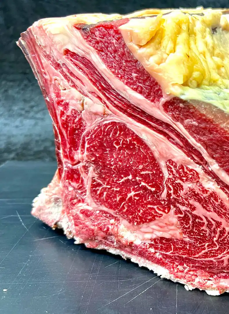 Dry Aged Rib Eye und Tomahawk-Cuts aus eigener Reifung